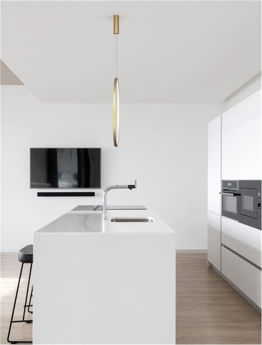 Kruhová - NV 9070170 Závěsné svítidlo CHANGE zlatý hliník a akryl LED 48W 230V 3000K IP20 stmívatelné - NOVA LUCE - foto 1