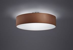 Kruhová - TR 603900314 Stropní svítidlo HOTEL látkové hnědé 3x E27 60W Ø 50cm v.18cm matný nikl - TRIO