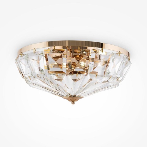 Kruhová - M MOD094CL-06G Stropní svítidlo Facet E14 6x60W zlatá kov/průhledné sklo - MAYTONI - foto 1