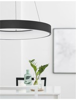 Kruhová - NV 9453451 Závěsné svítidlo RANDO THIN černý hliník a akryl LED 50W 230V 4000K IP20 stmívatelné - NOVA LUCE