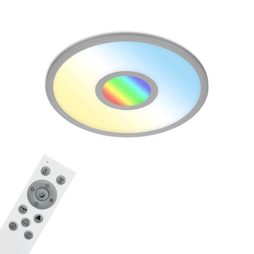Kruhová - BRILO 7396-014 CCT svítidlo LED panel, RGB centrální světlo, pr. 45 cm, 24 W, 2400 lm, stříbrná - BRILO - foto 1