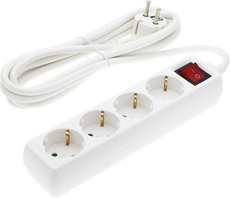 Zásuvky a adaptéry - Napájecí proužek 4 zásuvky + tlačítko ON/OFF