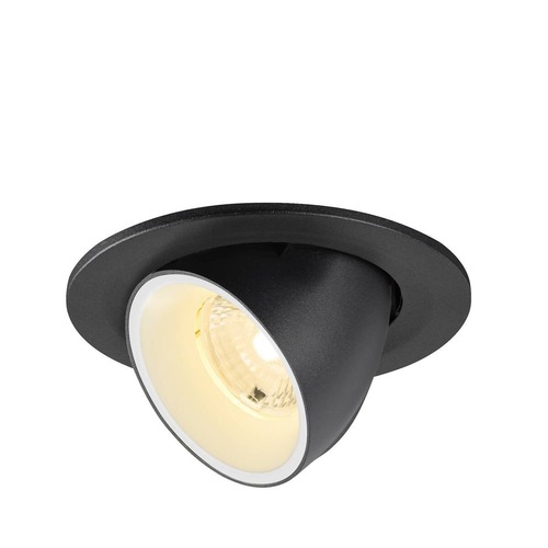 Kruhová - LA 1009401 NUMINOS® GIMBLE S Stropní vestavné svítidlo, 3000 K, 40°, IP20, kulaté, černé / bílé - BIG WHITE (SLV) - foto 1
