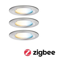 Koupelnová - P 92443 LED vestavné svítidlo Nova Coin IP44 kruhové 78mm měnitelná bílá 3x6W 230V kov kartáčovaný hliník - PAULMANN
