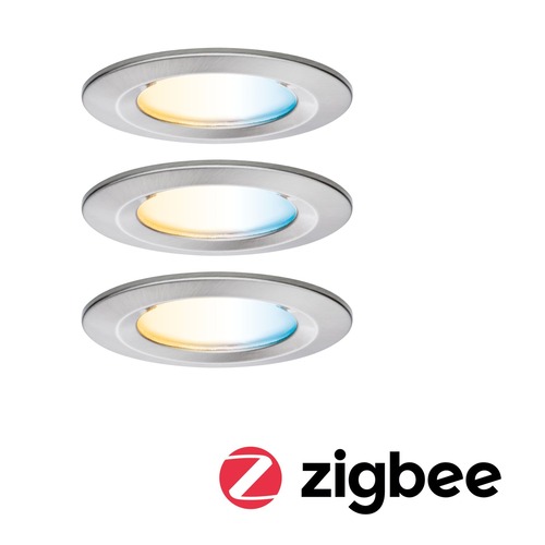 Koupelnová - P 92443 LED vestavné svítidlo Nova Coin IP44 kruhové 78mm měnitelná bílá 3x6W 230V kov kartáčovaný hliník - PAULMANN - foto 1