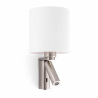 Dekorativní - FARO 68498 ROB SHADE nástěnná lampa, nikl, se čtecí lampičkou - FARO