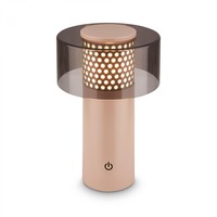 Stolní lampy dekorační - BRILO 7669011 Gila stolní lampa - 2,6W, 200lm, bezdrátová, LED, IP44, dotykový vypínač, stmívatelná, antracit/béžová - BRILO