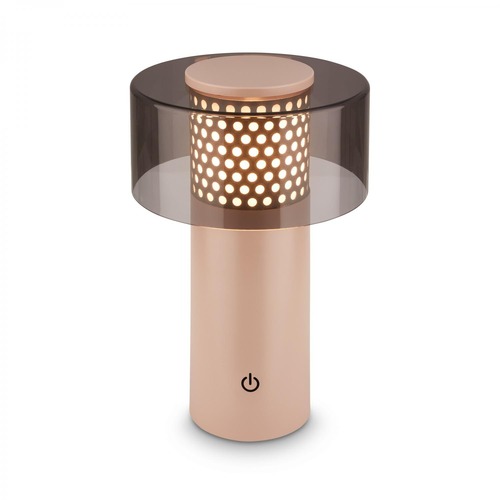 Stolní lampy dekorační - BRILO 7669011 Gila stolní lampa - 2,6W, 200lm, bezdrátová, LED, IP44, dotykový vypínač, stmívatelná, antracit/béžová - BRILO - foto 1