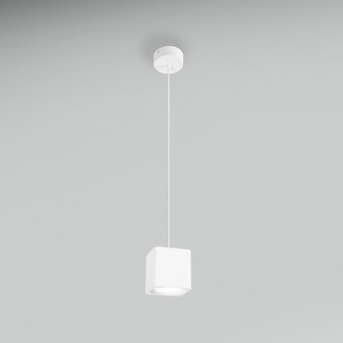 Hranatá - CEN QBBIP-059030 Závěsné LED svítidlo QUBE BÍLÉ 90x90X90mm 5W 230V 3000K 45d IP20 závěs 150cm - CENTURY - foto 1