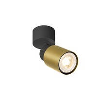 Bodová - LA 1008285 PURI 2.0 Tube nástěnné a stropní svítidlo, 1x max. 6W GU10, černá / zlatá - BIG WHITE (SLV)