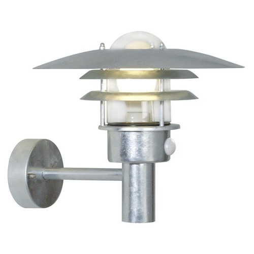 Nástěnná - NOR 71412031 Venkovní nástěnné svítidlo Lønstrup 32 Sensor 1x60W E27 galvanizovaná čirá - NORDLUX - foto 1