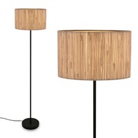 Stojací lampy - BRI 1855014 Slama stojanová lampa, stínidlo z mořské trávy, nožní vypínač, přírodní - BRILONER