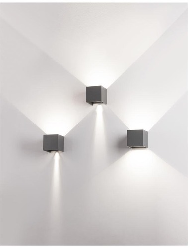 Nástěnná - NV 847407 Venkovní nástěnné svítidlo COMO tmavě šedý hliník LED 2x3W 3000K 3000K 220-240V nastavitelný úhel 0-90st. IP54 - NOVA LUCE - foto 1