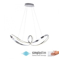 Dekorativní - PN 8292-17 MELINDA LED závěsné svítidlo chrom stmívatelné Simplydim paměťová funkce SimplyDim 3000K - PAUL NEUHAUS