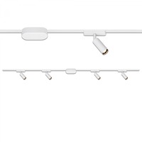 Lištové Briloner 48V - BRILO 8025046 Startovací sada lištový systém nízké napětí 200 cm, 2x 48V lišta, 4 LED spoty, s trafem, bílá - BRILO