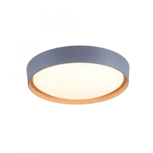 Kruhová - LD 14347-15 LED stropní svítidlo, kruhové, pr. 40 cm, stmívatelné, šedá, dekor dřeva, krokově stmívatelné, 3000K - JUST LIGHT - foto 1