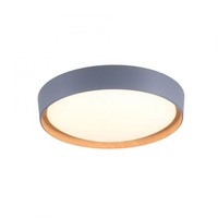 Kruhová - LD 14347-15 LED stropní svítidlo, kruhové, pr. 40 cm, stmívatelné, šedá, dekor dřeva, krokově stmívatelné, 3000K - JUST LIGHT