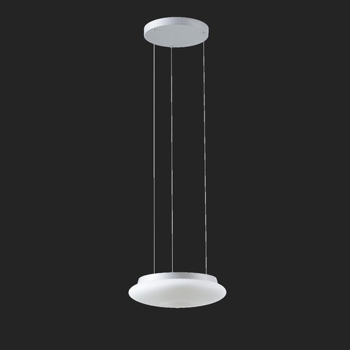 Kruhová - OS SAT67427 SATURN LE1 závěsné skleněné svítidlo stříbrná / bílá IP20 3000 K 16W LED (původní kód OS 67427) - OSMONT - foto 1