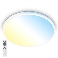 Kruhová - BRILO 3831016 Pulup LED stropní svítidlo, plynule stmívatelné, dálkový ovladač, bílé - BRILO