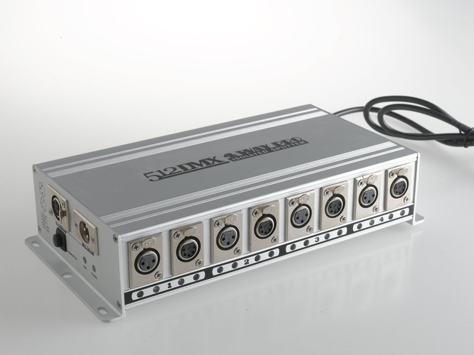 Příslušenství - FAN SPLITTER-DMX-4 DMX splitter 6 W, XLR 3x4 a XLR 5x4 , 27,7 x 14,5 x 7 cm - FANEUROPE - foto 1