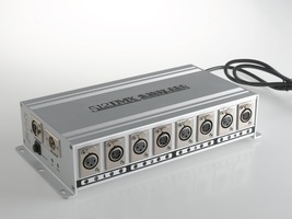 Příslušenství - FAN SPLITTER-DMX-4 DMX splitter 6 W, XLR 3x4 a XLR 5x4 , 27,7 x 14,5 x 7 cm - FANEUROPE