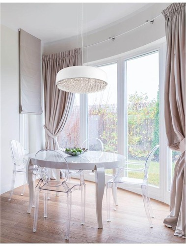 Kruhová - NV 8502962 Závěsné svítidlo LYON matný bílý hliník a křišťál G9 6x5W 230V IP20 bez žárovky - NOVA LUCE - foto 1