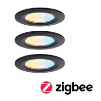 Koupelnová - P 92446 LED vestavné svítidlo Nova Coin IP44 kruhové 78mm měnitelná bílá 3x6W 230V černá mat hliník - PAULMANN