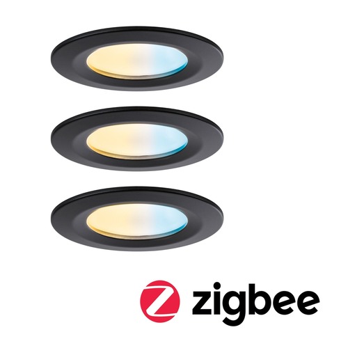 Koupelnová - P 92446 LED vestavné svítidlo Nova Coin IP44 kruhové 78mm měnitelná bílá 3x6W 230V černá mat hliník - PAULMANN - foto 1