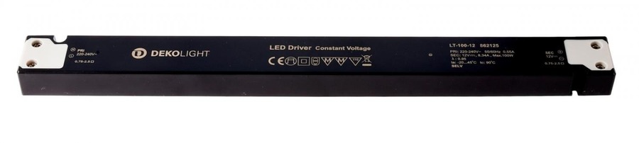 Stabilizované napětí - IMPR 862125 Deko-Light napájení LONG-FLAT LT-100-12 konstantní napětí 0-833 mA IP20 12V DC 100W - LIGHT IMPRESSIONS - foto 1