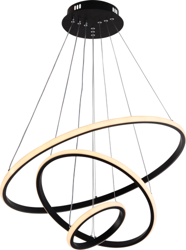 LED přívěšek - LED závěsná lampa CCT 78W černá stmívatelné + dálkové ovládání - foto 1