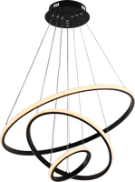 LED přívěšek - LED závěsná lampa CCT 78W černá stmívatelné + dálkové ovládání