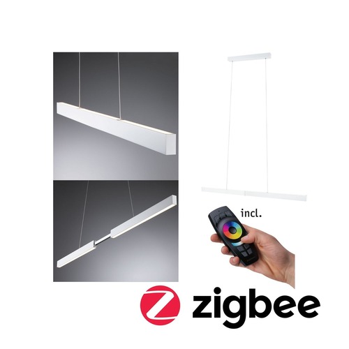 Podélná - P 79889 LED závěsné svítidlo Smart Home Zigbee Aptare 2700K / 2x18 / 1x18W bílá mat stmívatelné - PAULMANN - foto 1