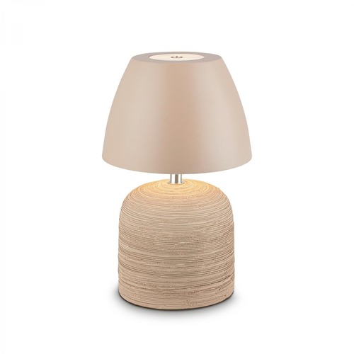 Stolní lampy dekorační - BRILO 7593011 BRILONER Cera stolní lampa - 2,5W, 200lm, bezdrátová, IP44, LED, stmívatelná, teplá bílá, béžová 7593011 - foto 1