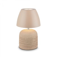 Stolní lampy dekorační - BRILO 7593011 BRILONER Cera stolní lampa - 2,5W, 200lm, bezdrátová, IP44, LED, stmívatelná, teplá bílá, béžová 7593011
