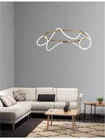 Kruhová - NV 9548104 Závěsné svítidlo TIRIAC zlatý hliník a akryl LED 43W 230V 3000K IP20 stmívatelné - NOVA LUCE