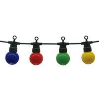 LED venkovní světla - Černá Venkovní String Light Barevné žárovky 10ks