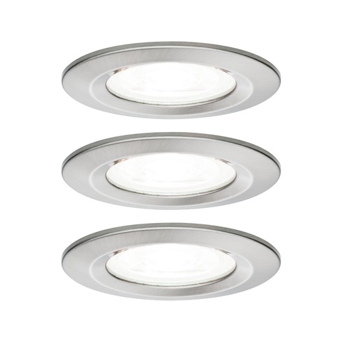 Koupelnová - P 92979 Vestavné svítidlo LED Nova kruhové 3x6,5W GU10 kov kartáčovaný 4000K nevýklopné - PAULMANN - foto 1