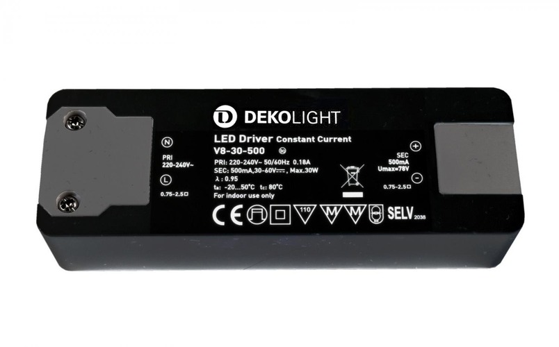 Stabilizovaný proud - IMPR 862196 Deko-Light LED-napájení BASIC, CC, V8-30-500mA/30W konstantní proud 500 mA IP20 30-60V DC 15,00-30,00 W - LIGHT IMPRESSIONS - foto 1