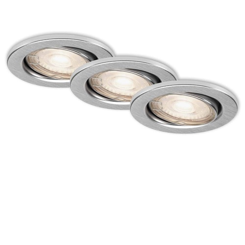 Kruhová - BRI 7147-039 3ks LED vestavné svítidlo, pr. 8,6 cm, 5 W, hliník - BRILONER - foto 1
