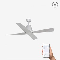 WiZ - FARO 33489WP TYPHOON, šedá, stropní ventilátor s DC motorem SMART - FARO