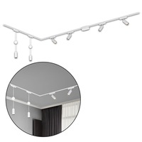 Lištové Briloner 48V - BRILO 8035066 Luxtrail lištový systém, 4x LED spoty, 2x LED závěsná svítidla, do L, bílá - BRILO