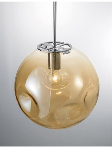 Koule - NV 9988104 Závěsné svítidlo MAYAN chromovaný kov šampaň sklo E27 1x12W 230V IP20 bez žárovky - NOVA LUCE - foto 1