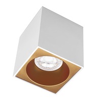 Downlight - CEN ESQBG80-GU10 ESSENZA přisazené svítidlo SQ GU10 bílá/zlatá 80mm - CENTURY