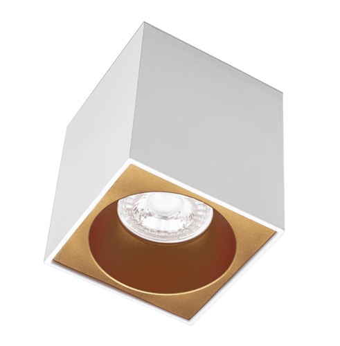 Downlight - CEN ESQBG80-GU10 ESSENZA přisazené svítidlo SQ GU10 bílá/zlatá 80mm - CENTURY - foto 1