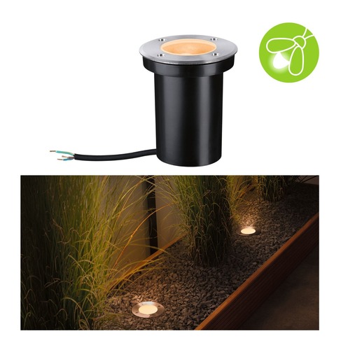 Zapuštěná - P 94732 LED zemní svítidlo zlaté světlo neláká hmyz IP65 110mm 2200 - 2200K 4,3W 230V kartáč.ocel/umělá hmota - PAULMANN - foto 1