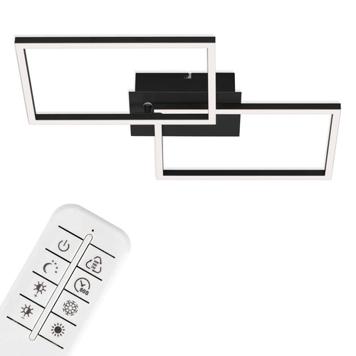 Hranatá - BRILO 3149-015 LED CCT rám 50 cm 2x15W 1650lm černá - BRILO - foto 1