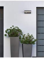 Solární - NV 9190101 Venkovní nástěnné svítidlo DYN antracitový hliník a akrylový difuzor LED 1.5W 3000K 3.7V 110st. IP65 solární / vypínač na těle / pohybové čidlo - NOVA LUCE