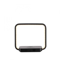 Stolní lampy dekorační - LD 11019-18 LED stolní lampa černá, bezdrátové nabíjení telefonu, dotykový vypínač, stmívatelné 3000K - JUST LIGHT