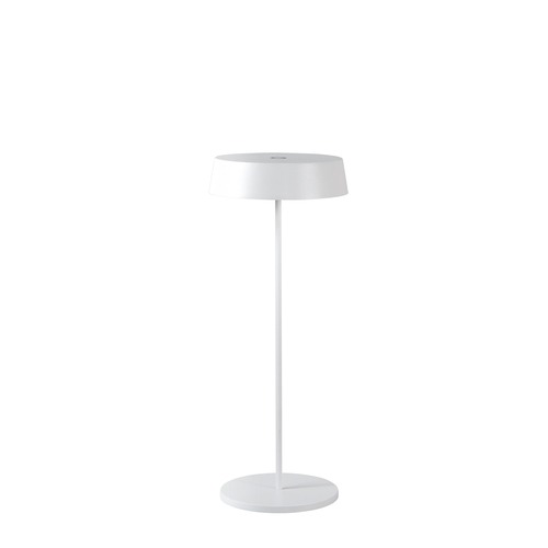 Na stůl - FAN LED-COCKTAIL-BCO Nabíjecí venkovní stolní svítidlo COCKTAIL bílá, kov, 2,2 W, 192 lm, 3000 K, stmívatelné, IP54, 29,5 x 12 cm - FANEUROPE - foto 1