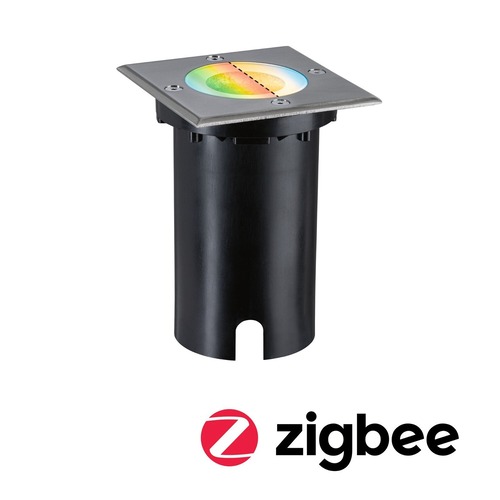 Zapuštěná - P 94846 LED zemní svítidlo Smart Home Zigbee 3.0 Floor IP67 hranaté 110x110mm RGBW+ 4,9W 230V kov kartáčovaný hliník - PAULMANN - foto 1